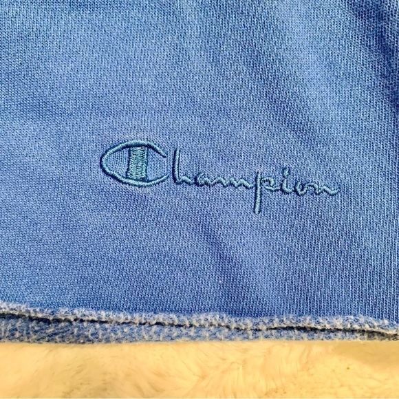 NEW Champion Shorts Medium Blue Cut-Off Style Sweatshorts Elastic Waist Pockets - Picture 8 of 11